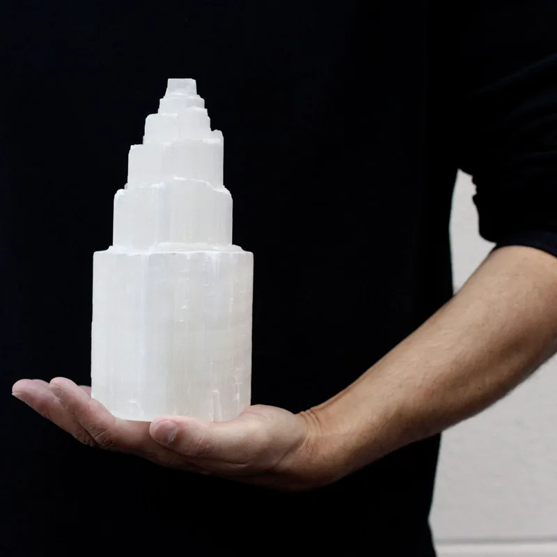 Naturale Selenite Tower Lamp 20 cm — foto 3