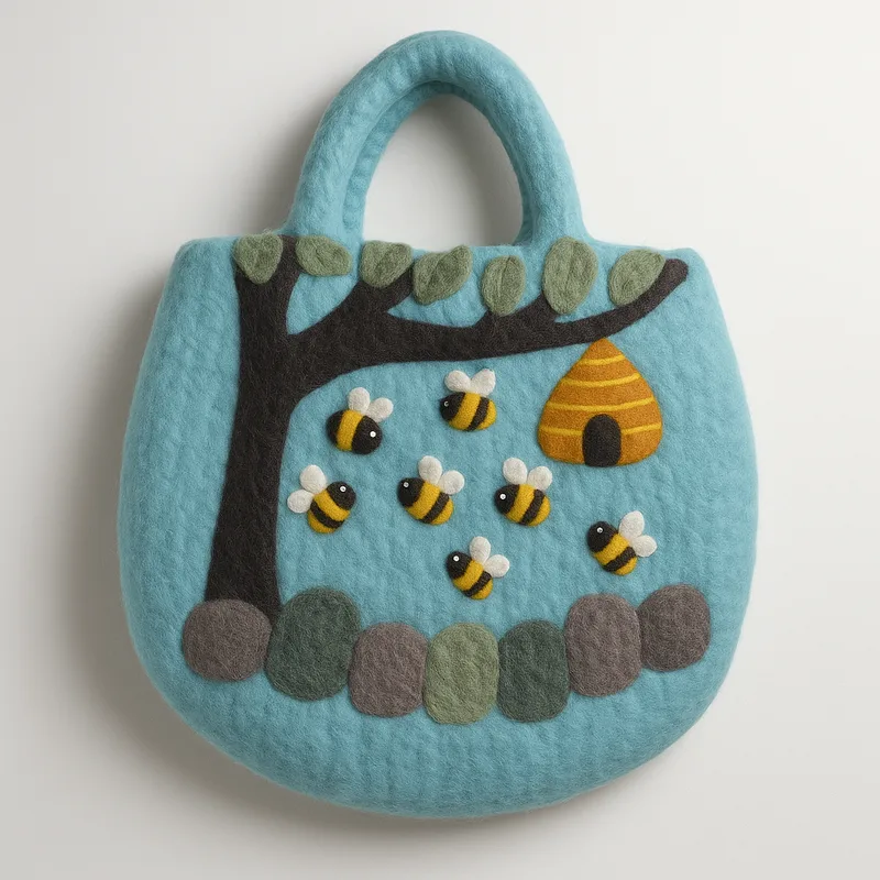 Albero and Beehive Felted Bag 35x27cm — foto 1