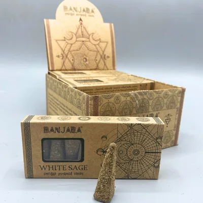 Banjara Smudge Pyramid Cones Bianco Sage — foto 3