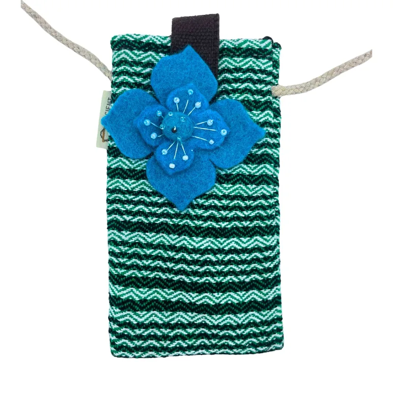 Phone Porta Bag Stripes Verde Fiore decor