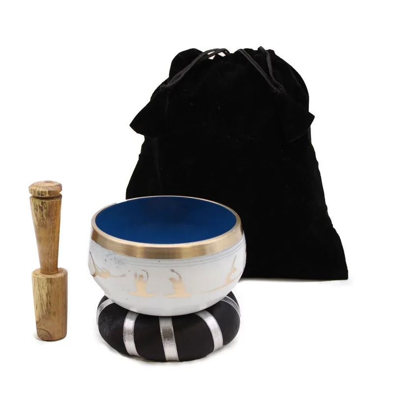 Yoga Moves Singing Bowl Set- White/Blue 10.7cm — foto 2