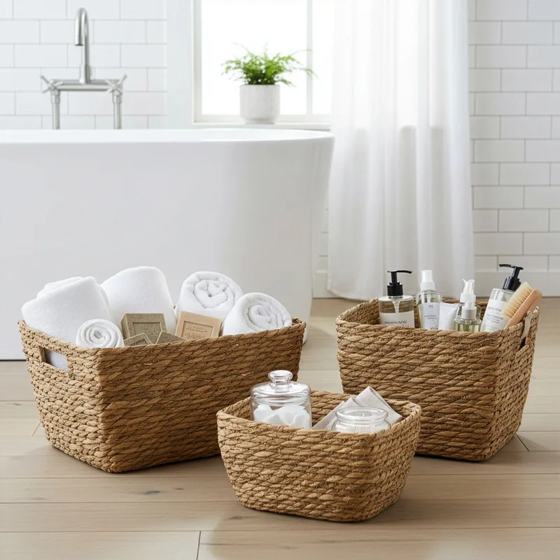 Seagrass Square Baskets Naturale Set of 3 — foto 6