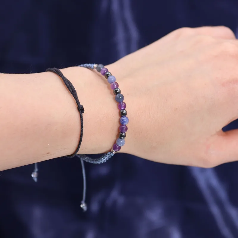 Zodiac Crystal Candela with Gemstone Bracelet Sagittarius
