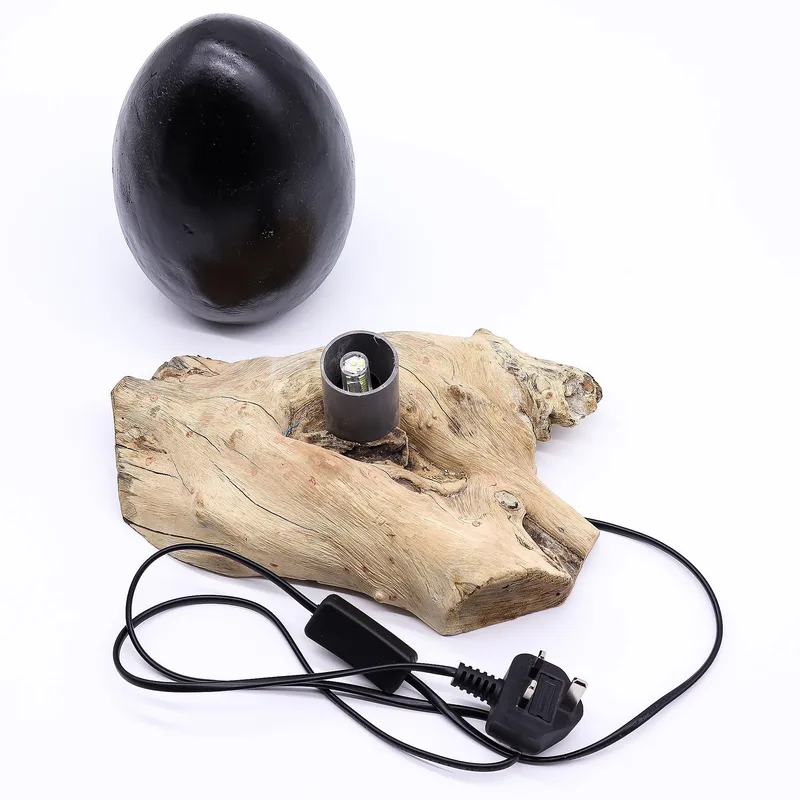 DriftGlow Lamp Crackle Lava Egg Shade Grey — foto 5