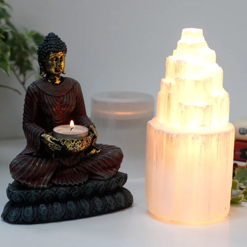 Naturale Selenite Tower Lamp 20 cm — foto 1