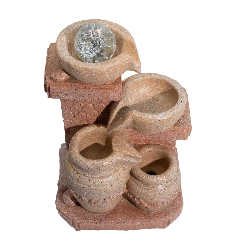 Tabletop Water Feature -19x14x27cm Cascading Pots Meditarian Style — foto 1