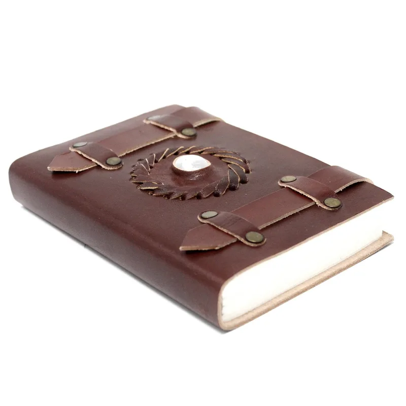 Leather Moonstone with Belts Notebook 15x10 cm — foto 1