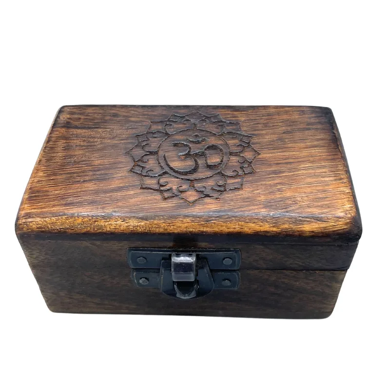 Set of 5 Wooden Pill Scatola 9x5x4cm Carved Designs — foto 1