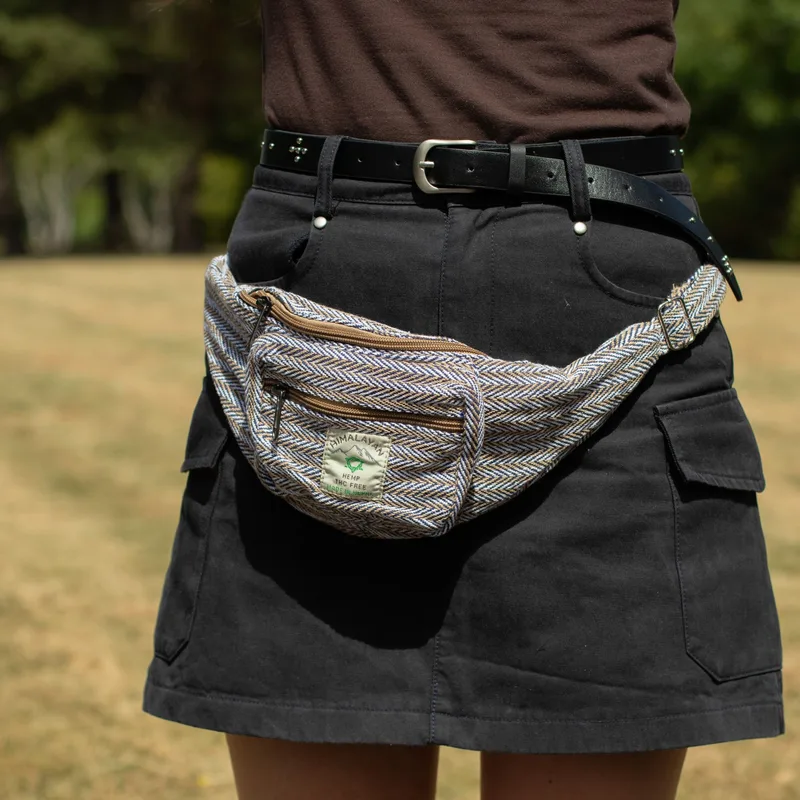 Cotton Hemp Style Belt Bag Blu — foto 4