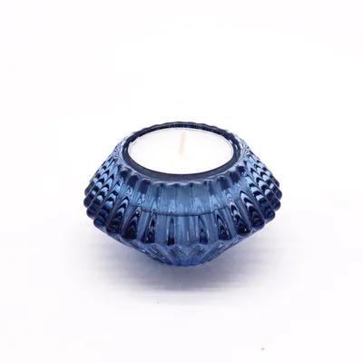 Set of 2 Fiore Flip Dinner Candela / Tealight Porta - Royal Blu — foto 4