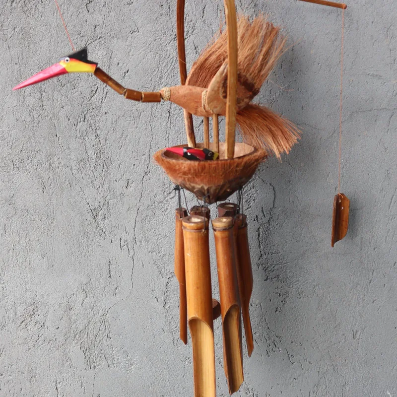 Bamboo Windchime - Naturale finish - Mother & Chicks — foto 1