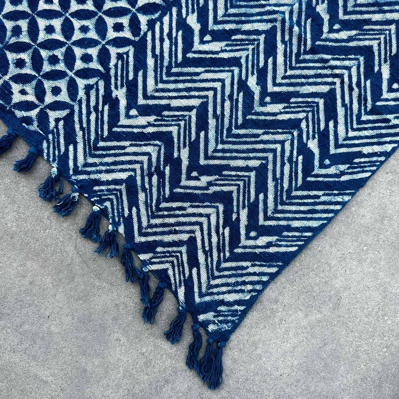 Fatto a mano Indigo Throw 170x120cm Namoona Waves — foto 2