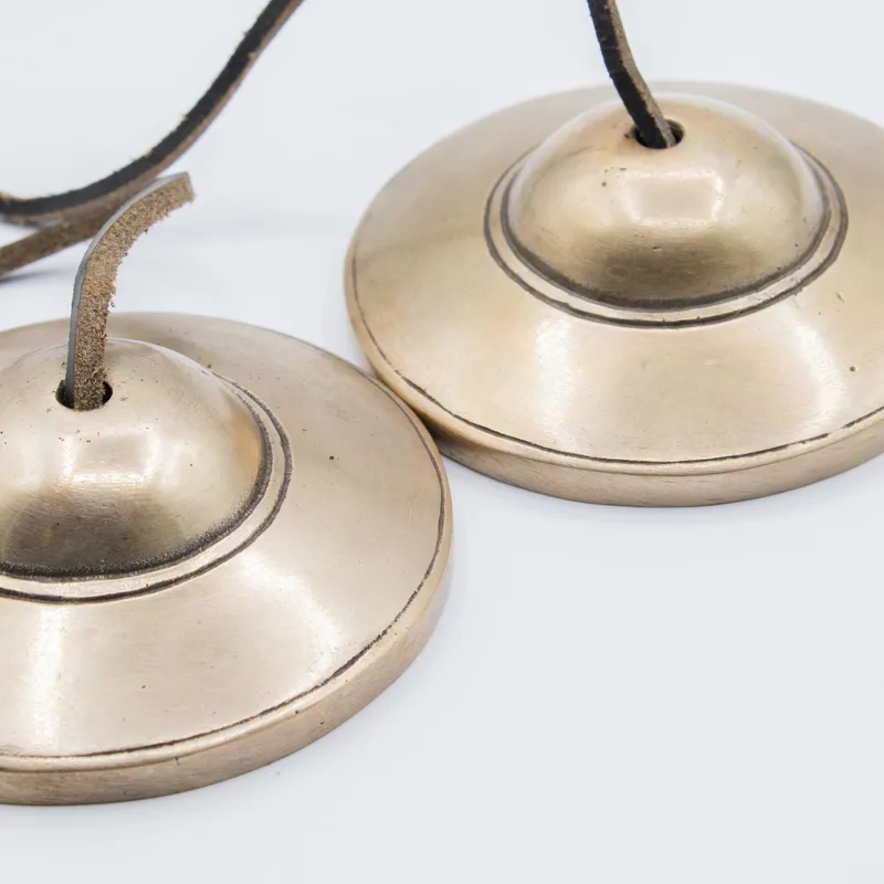 Premium Brass Tibetan Tingsha Plain Traditional approx 7.5cm — foto 4
