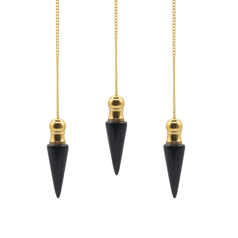 Secret Cavity Discovery of Truth Pendulum Nero Agate Oro Plated