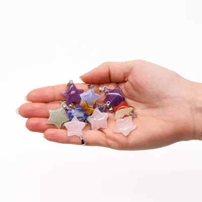Gemstone Stars Pendants 20x6mm — foto 1