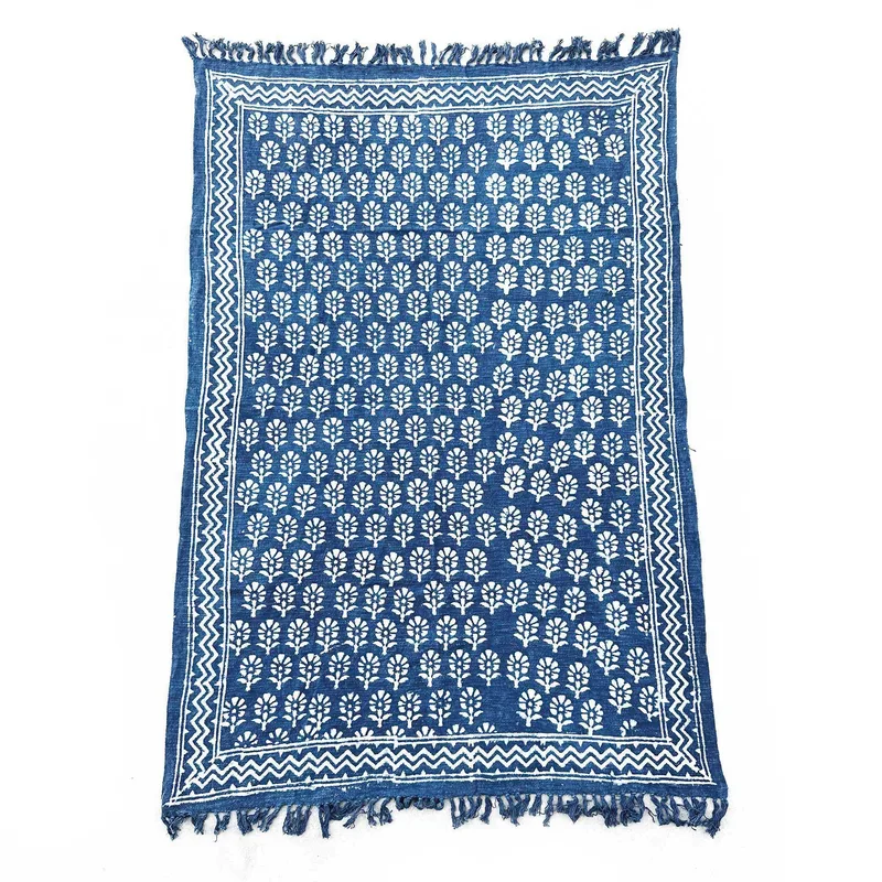 Fatto a mano Indigo Throw 170x120cm Chhota Fiore — foto 3