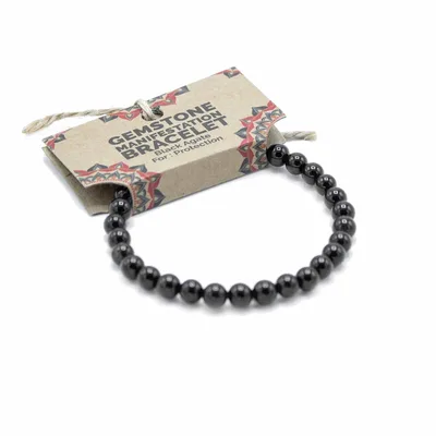 Gemstone Manifestation Bracelet - Nero Agate- Protection — foto 1