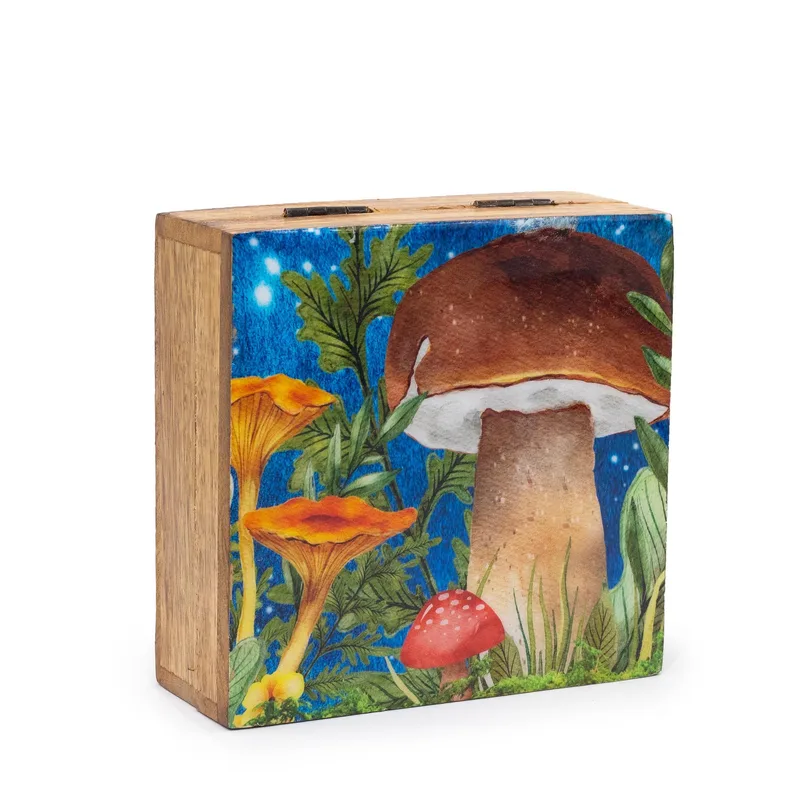 Med Square Scatola 13.5x13.5x6cm Mushroom Design Teal — foto 1