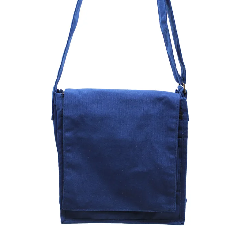Borsa a tracolla in tela di cotone - blu navy