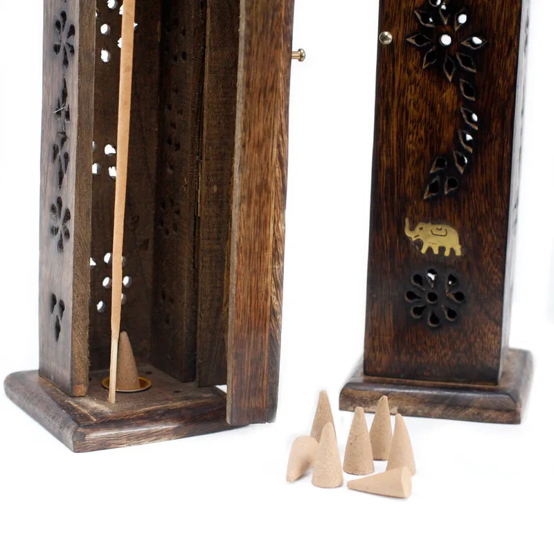 Square Incenso Tower - Brass inlay - Mango Legno — foto 3