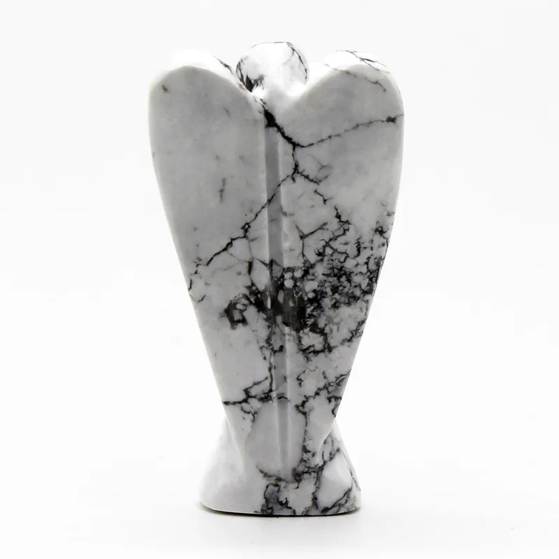 Hand Carved Gemstone Angel - Bianco Howlite — foto 2
