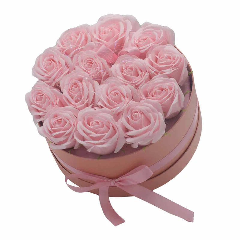 Sapone Fiore Gift Bouquet - 14 Pink Roses - Round — foto 1