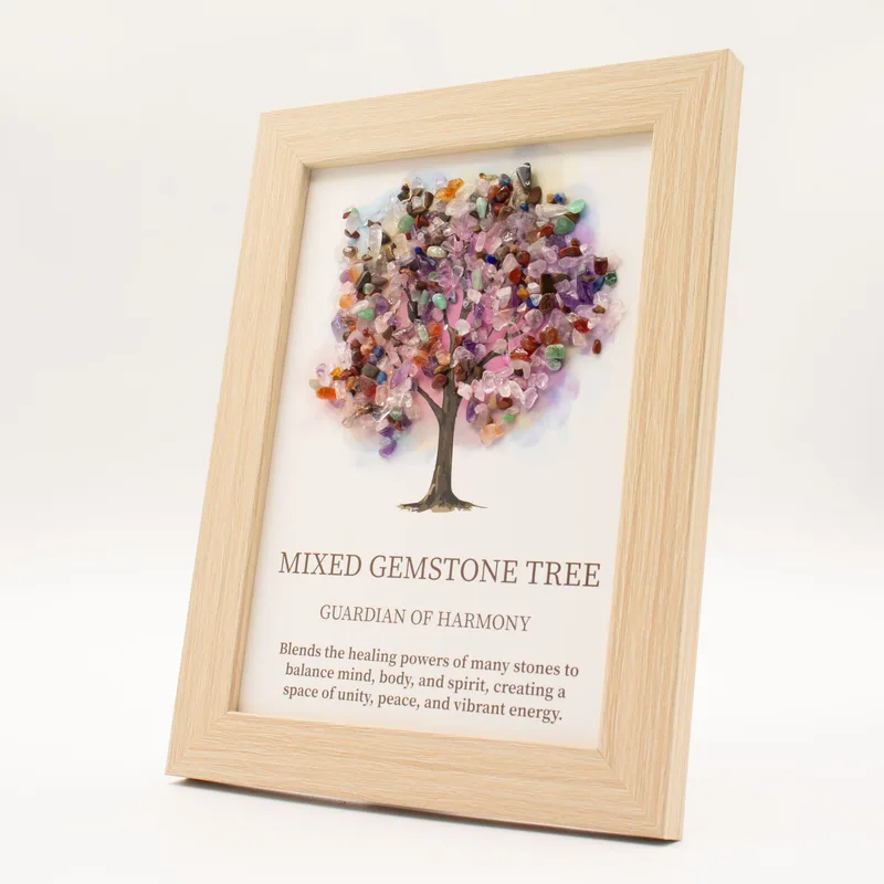 Pietra Preziosa a Forma di Albero della Vita - Multicolore (20x14,7x1 cm)