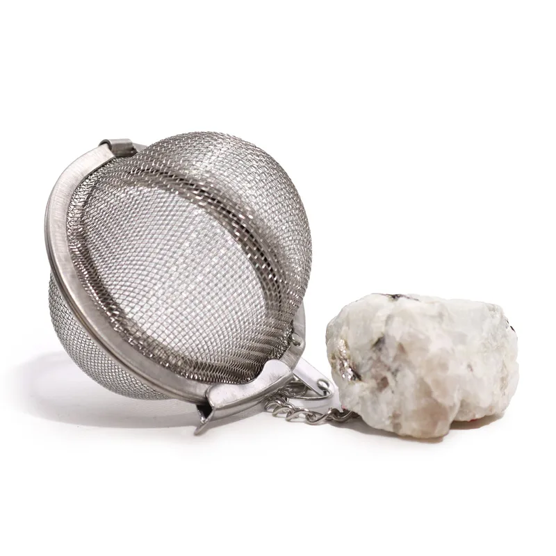 Raw Crystal Gemstone Tè Strainer - Rainbow Moonstone — foto 3