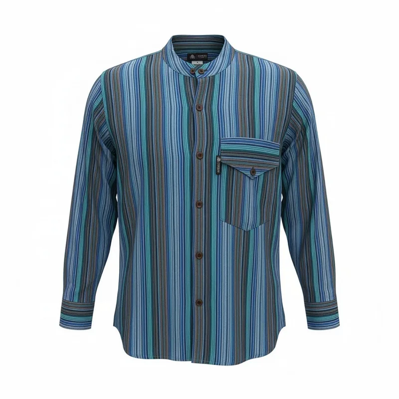 Nomad Sari Grandad Shirt Turquoise Medium — foto 3