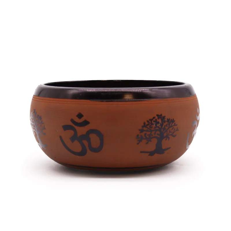 Earth Powder Singing Bowl Clay Om Buddha 16cm — foto 2
