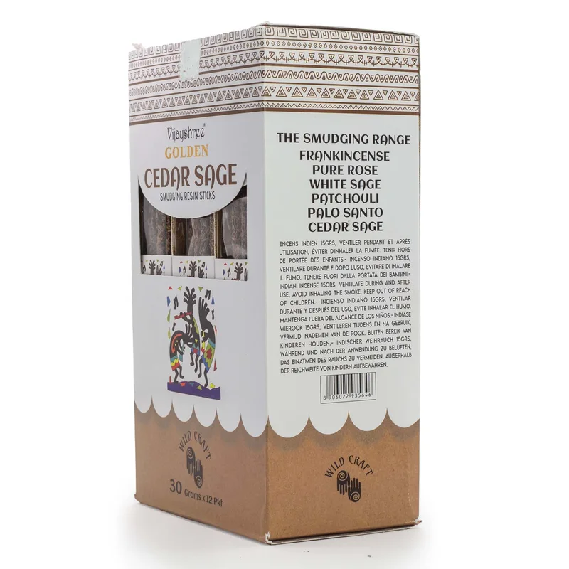 30g Golden Cedar Sage Smudging Resin Sticks (6s) — foto 6