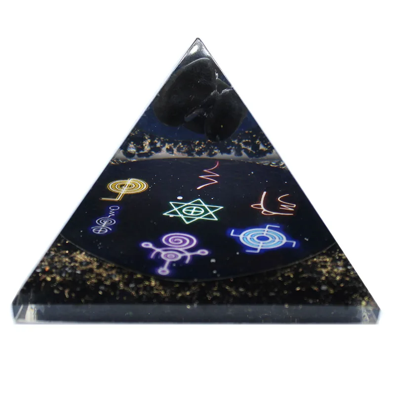 Orgonite Pyramid Midnight Reiki 90mm — foto 2