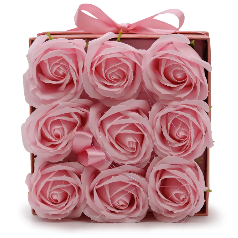 Sapone Fiore Gift Bouquet 9 Pink Roses Square — foto 5