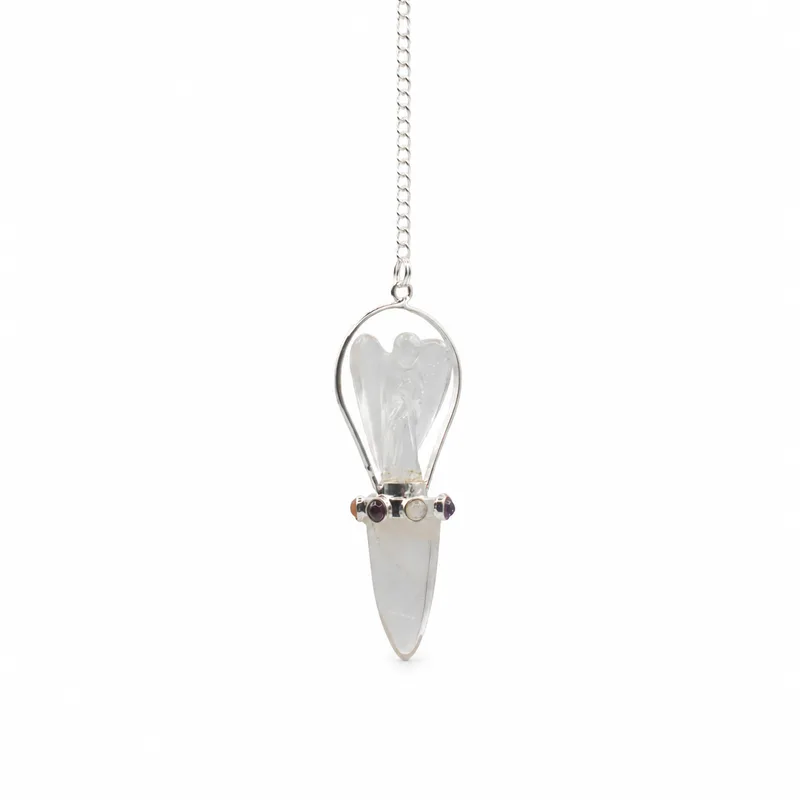 Celestial Guide Two Piece Angel Pendulum Chakra Band Clear Quartz — foto 1