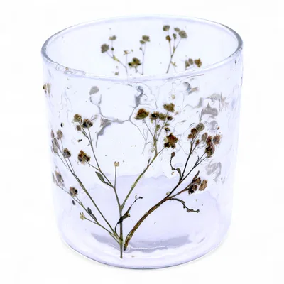 Naturale Floral Glass - Straight Candela Porta - Margarita - (8x8cm) — foto 5
