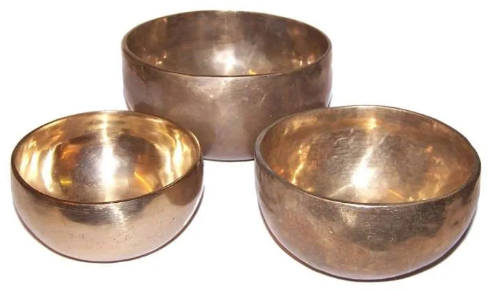 Set di 3 Cesti Sonori in Ottone Fatto a Mano
