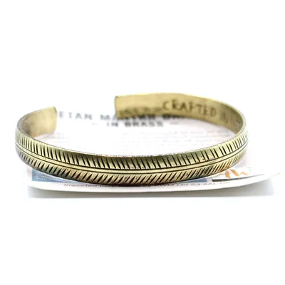 Bracciale Tibetano in Ottone - Sottile Foglia Tribale — foto 2