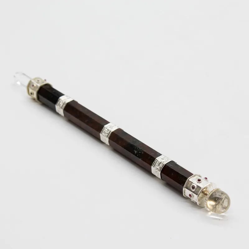 Bloodroot Soverign Wand -Extra Long Fancy Jasper Magic Crystal Ball top 26cm — foto 1