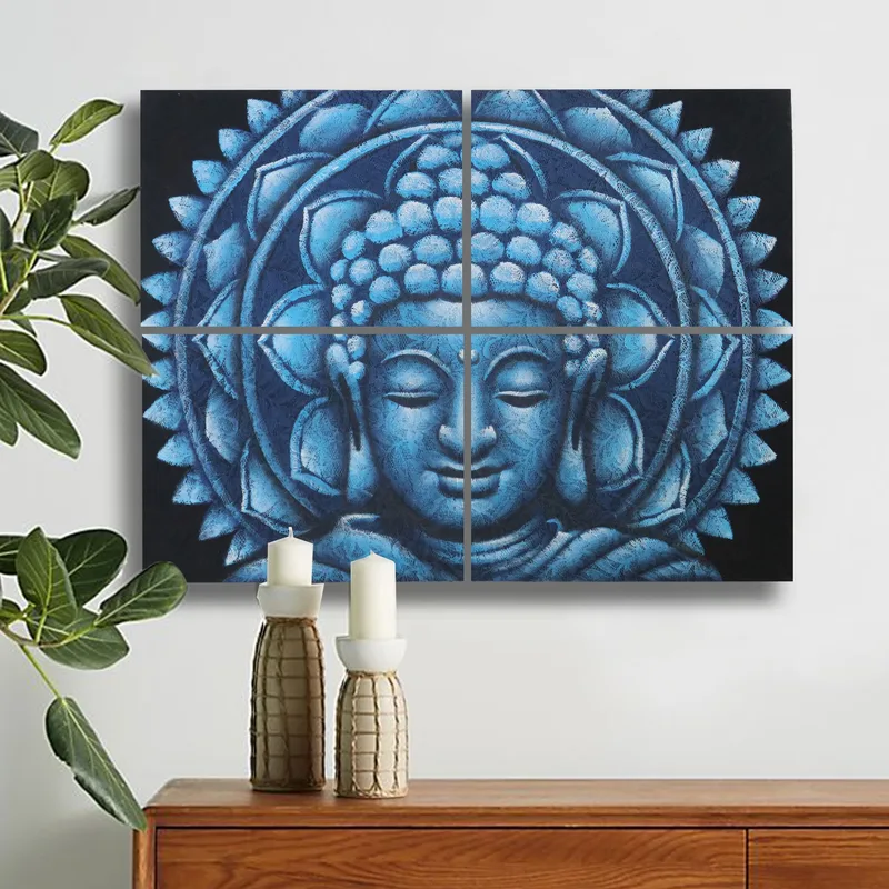 Blu Buddha Mandala Brocade Detail 30x40cm x 4 — foto 1