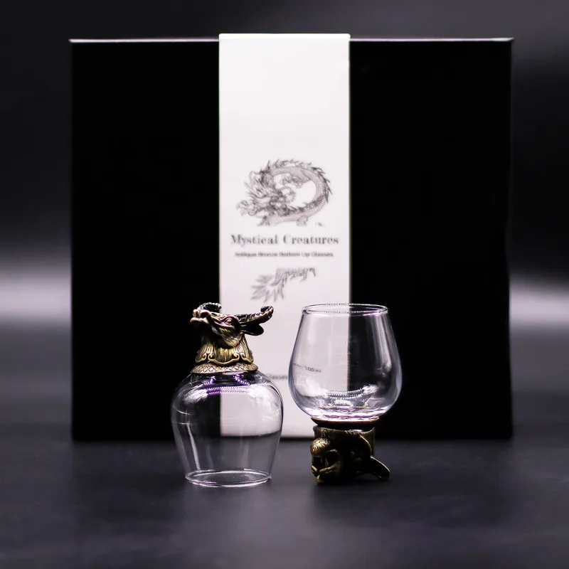 Gift Set of 6 Glasses Mystical Creatures Antique Bronze — foto 5