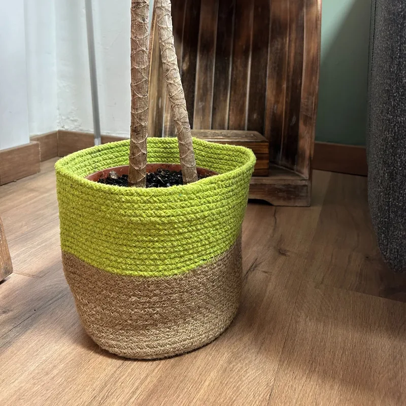 Set of 3 Cotton Rope Storage Baskets Pistachio — foto 1