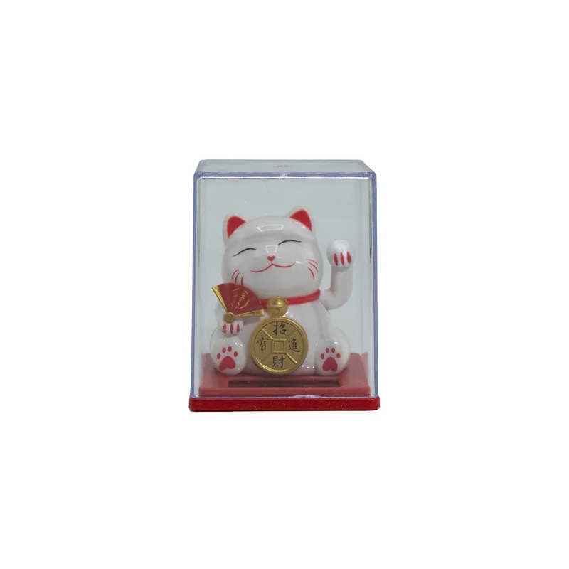Mini Solar Powered Money Cat in Scatola - Bianco