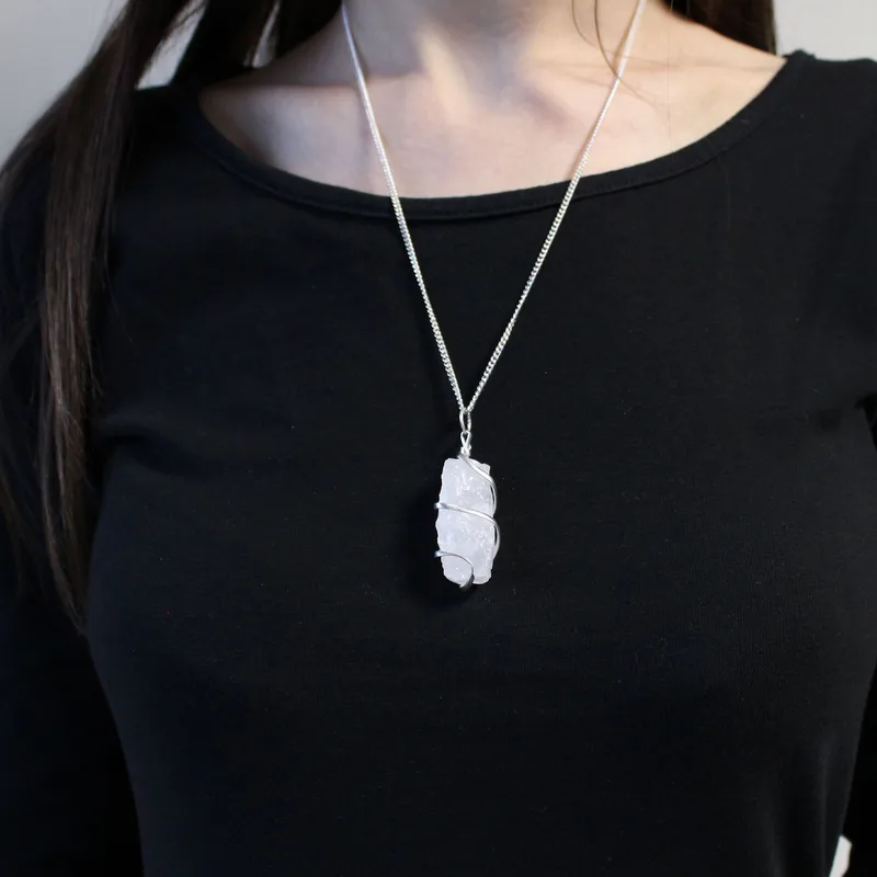 Cascade Wrapped Necklace Rough Opalite — foto 1