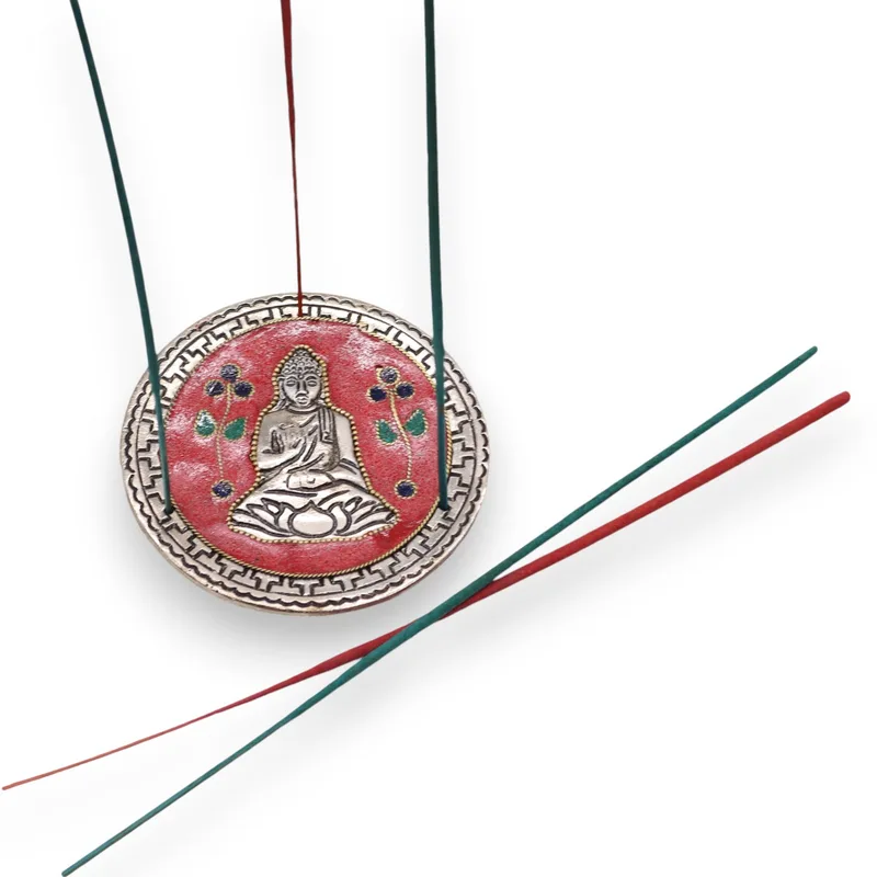 Buddha Red Decor Incenso Porta 10cm — foto 1