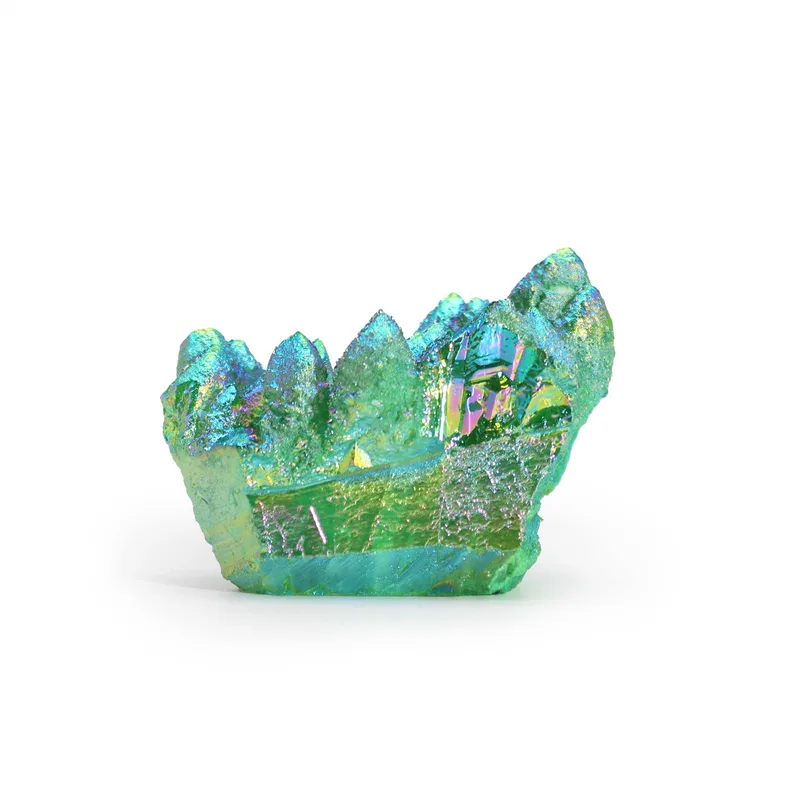 Med Enhanced Naturale Quartz Aura Verde Flame Quartz — foto 3