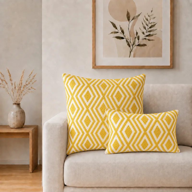 Classic Cushion Cover - Mustard Diamonds- 30x50cm - Lumber Style — foto 2