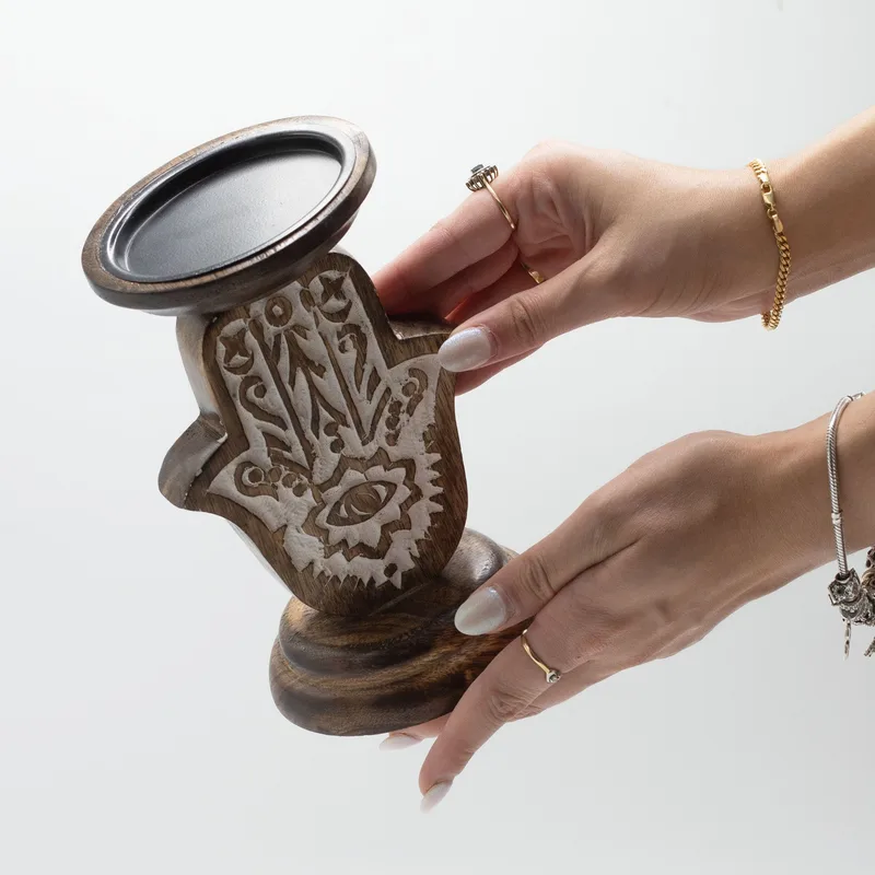 Mango Legno Candela Stand Hamsa Small 18x11cm — foto 1