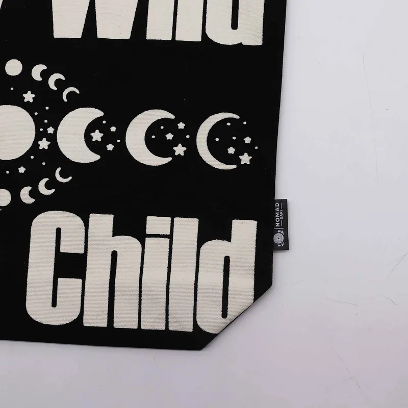 Nomad Sari Iconic Classic Tote Bag - Stay Selvatico Mood Child - Nero Naturale 10oz — foto 1