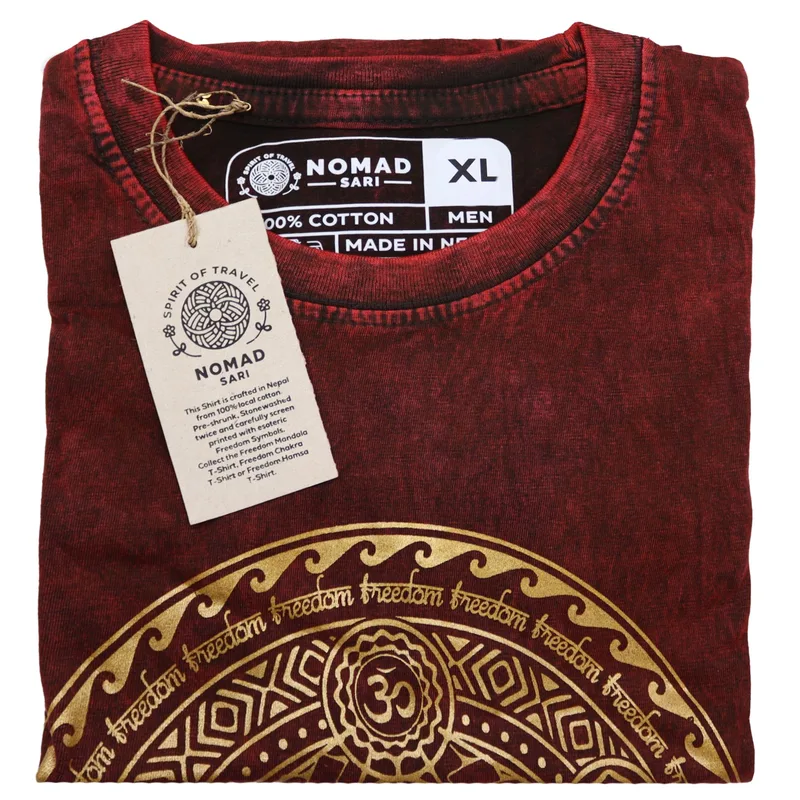Nomad Sari Stonewashed Cotton T-Shirt – Chakra – Maroon – XL — foto 1
