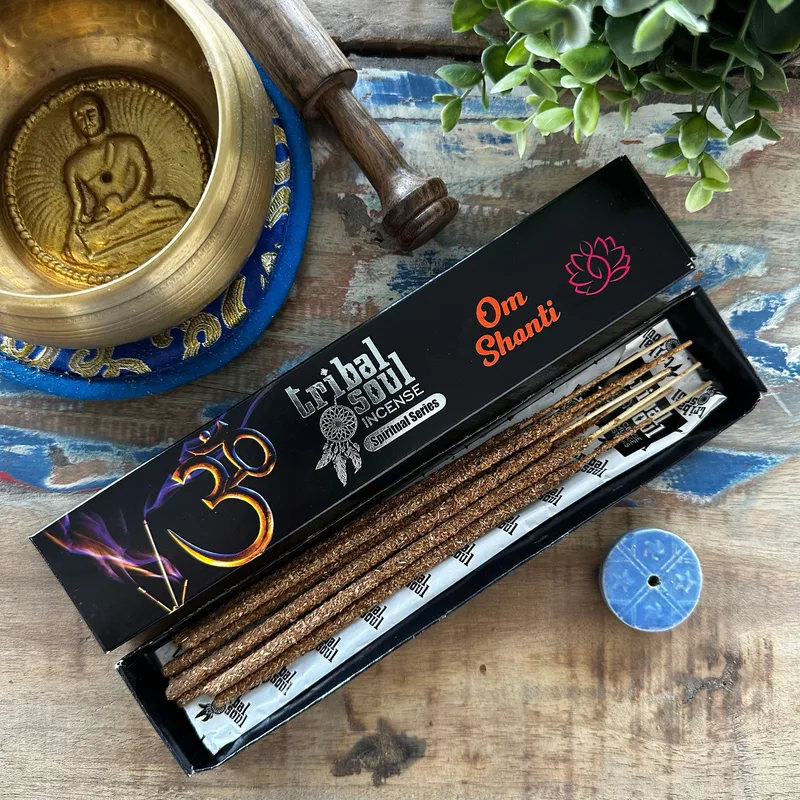Tribal Soul Spiritual Incenso Sticks and Ceramic Porta Ohm Shanti